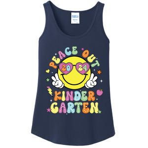 Peace Out Kindergarten Cute Groovy Last Day Of Kindergarten Ladies Essential Tank