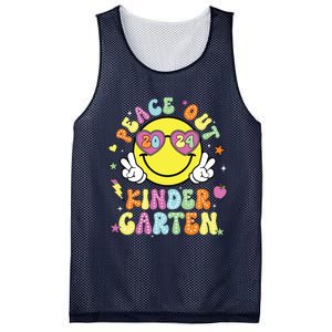 Peace Out Kindergarten Cute Groovy Last Day Of Kindergarten Mesh Reversible Basketball Jersey Tank