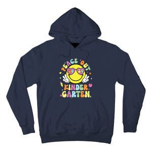 Peace Out Kindergarten Cute Groovy Last Day Of Kindergarten Tall Hoodie