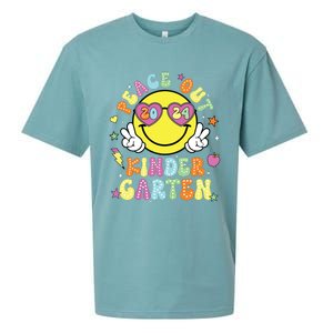 Peace Out Kindergarten Cute Groovy Last Day Of Kindergarten Sueded Cloud Jersey T-Shirt