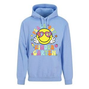 Peace Out Kindergarten Cute Groovy Last Day Of Kindergarten Unisex Surf Hoodie