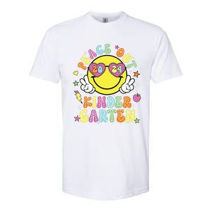 Peace Out Kindergarten Cute Groovy Last Day Of Kindergarten Softstyle CVC T-Shirt