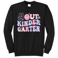 Peace Out Kindergarten Last Day Of School Groovy Girl Sweatshirt