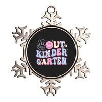 Peace Out Kindergarten Last Day Of School Groovy Girl Metallic Star Ornament