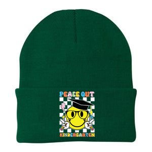 Peace Out Kindergarten Last Day Of School Smile Face Knit Cap Winter Beanie