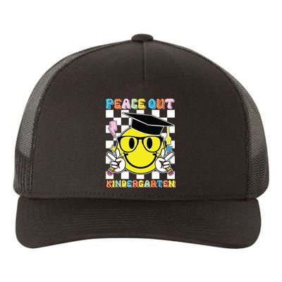 Peace Out Kindergarten Last Day Of School Smile Face Yupoong Adult 5-Panel Trucker Hat