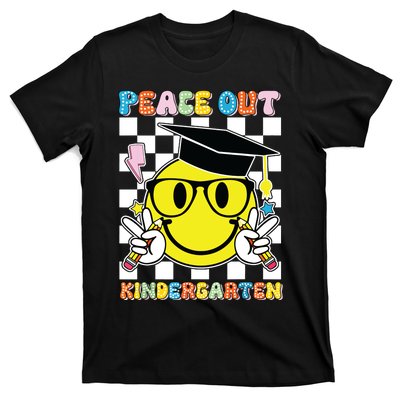 Peace Out Kindergarten Last Day Of School Smile Face T-Shirt