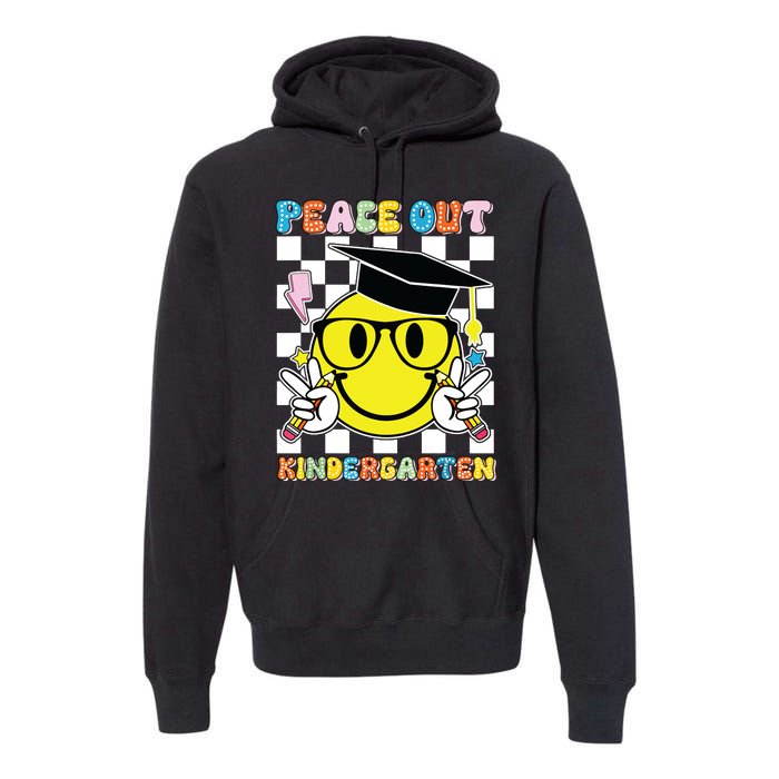 Peace Out Kindergarten Last Day Of School Smile Face Premium Hoodie