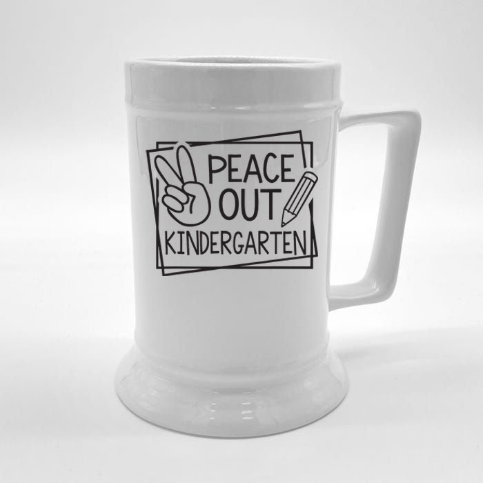 Peace Out Kindergarten Last Day Of School Summer Break Beer Stein