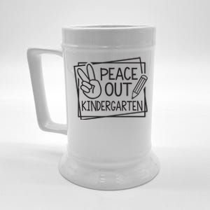 Peace Out Kindergarten Last Day Of School Summer Break Beer Stein