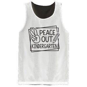 Peace Out Kindergarten Last Day Of School Summer Break Mesh Reversible Basketball Jersey Tank