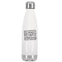 Peace Out Kindergarten Last Day Of School Summer Break Stainless Steel Insulated Water Bottle