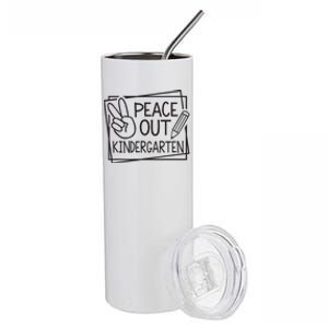 Peace Out Kindergarten Last Day Of School Summer Break Stainless Steel Tumbler