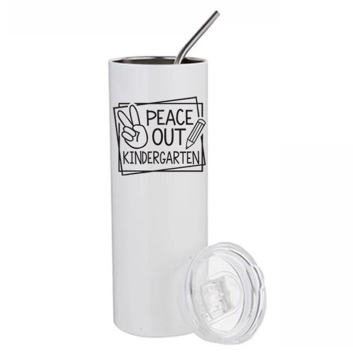 Peace Out Kindergarten Last Day Of School Summer Break Stainless Steel Tumbler