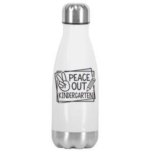 Peace Out Kindergarten Last Day Of School Summer Break Stainless Steel Insulated Water Bottle