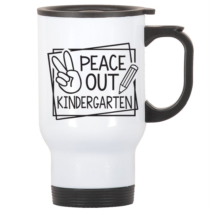 Peace Out Kindergarten Last Day Of School Summer Break Stainless Steel Travel Mug