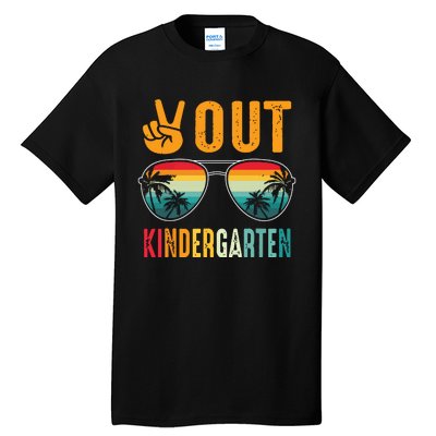 Peace Out Kindergarten Retro Graduation Last Day Of School Tall T-Shirt