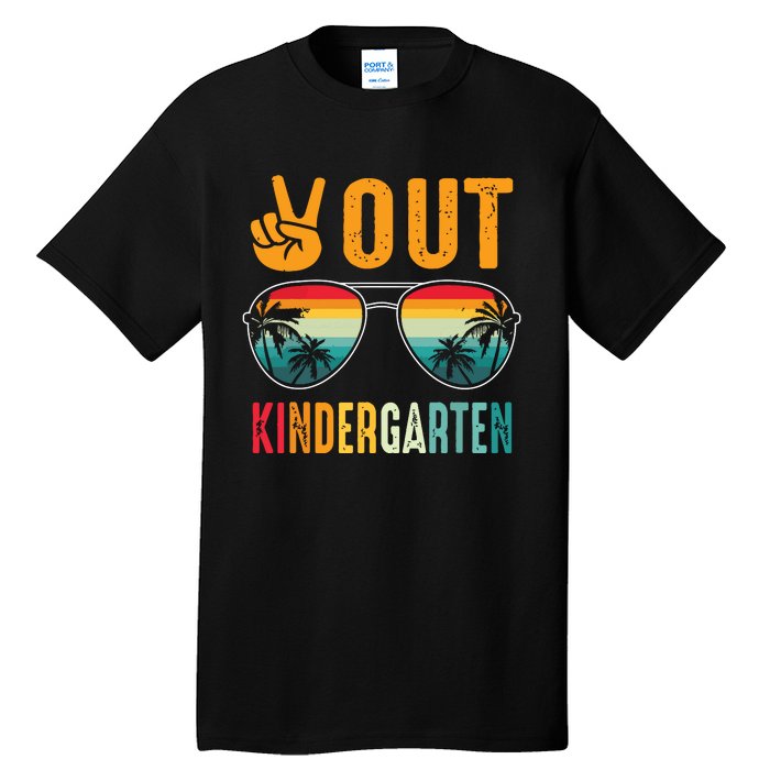 Peace Out Kindergarten Retro Graduation Last Day Of School Tall T-Shirt