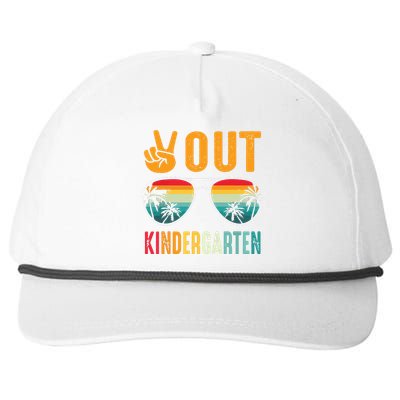 Peace Out Kindergarten Retro Graduation Last Day Of School Snapback Five-Panel Rope Hat