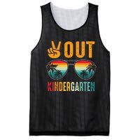 Peace Out Kindergarten Retro Graduation Last Day Of School Mesh Reversible Basketball Jersey Tank