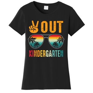 Peace Out Kindergarten Retro Graduation Last Day Of School Women's T-Shirt