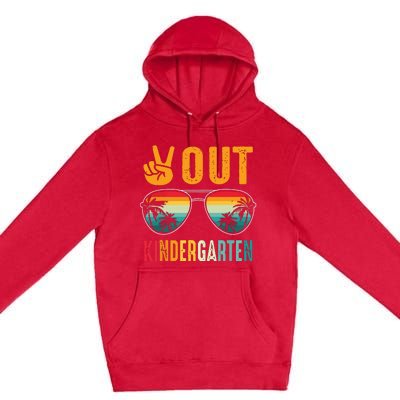 Peace Out Kindergarten Retro Graduation Last Day Of School Premium Pullover Hoodie