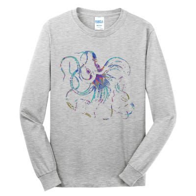 Psychedelic Octopus Kraken Tall Long Sleeve T-Shirt