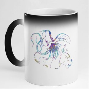 Psychedelic Octopus Kraken 11oz Black Color Changing Mug