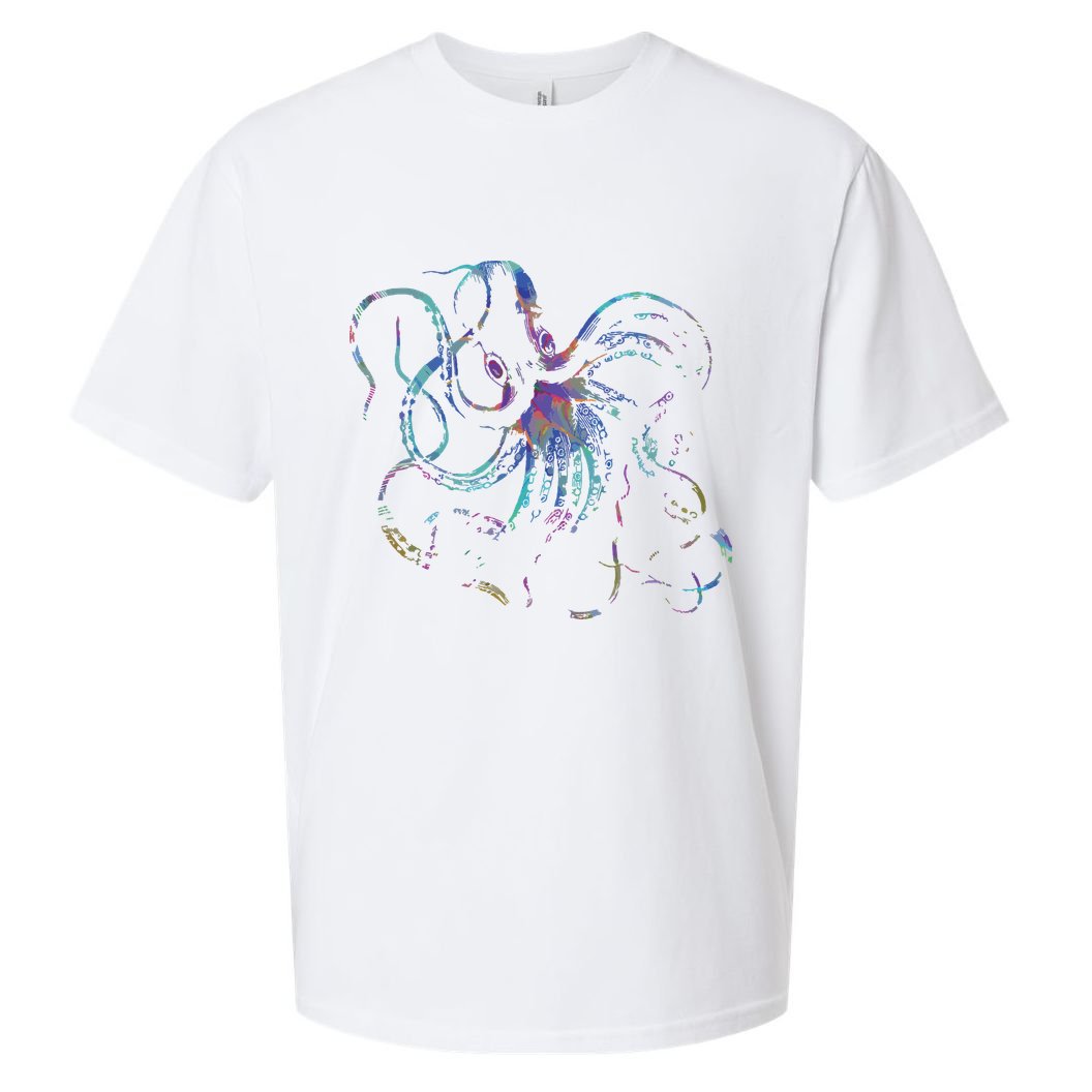 Psychedelic Octopus Kraken Sueded Cloud Jersey T-Shirt