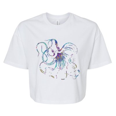 Psychedelic Octopus Kraken Bella+Canvas Jersey Crop Tee