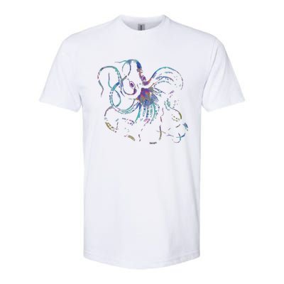 Psychedelic Octopus Kraken Softstyle CVC T-Shirt