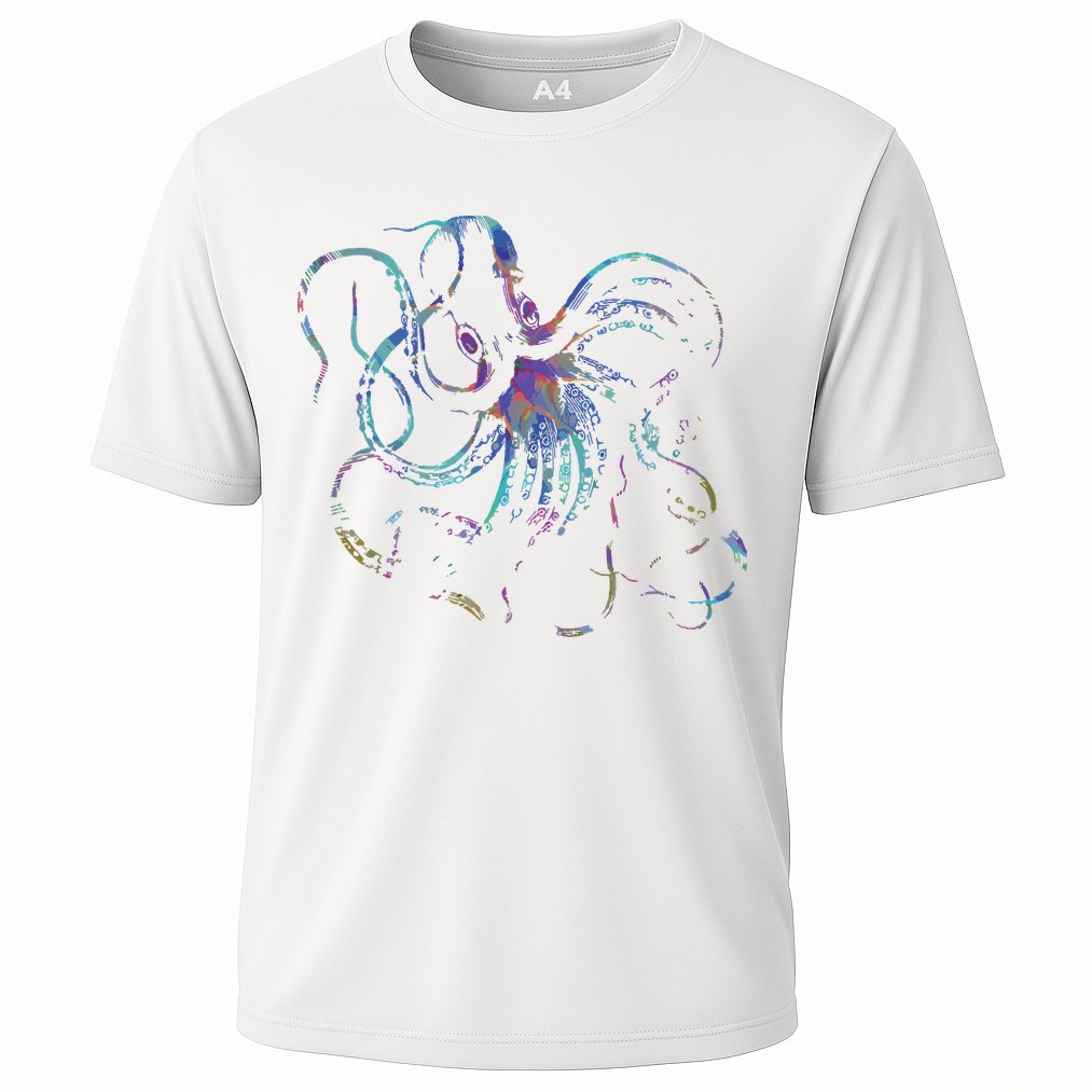 Psychedelic Octopus Kraken Cooling Performance Crew T-Shirt