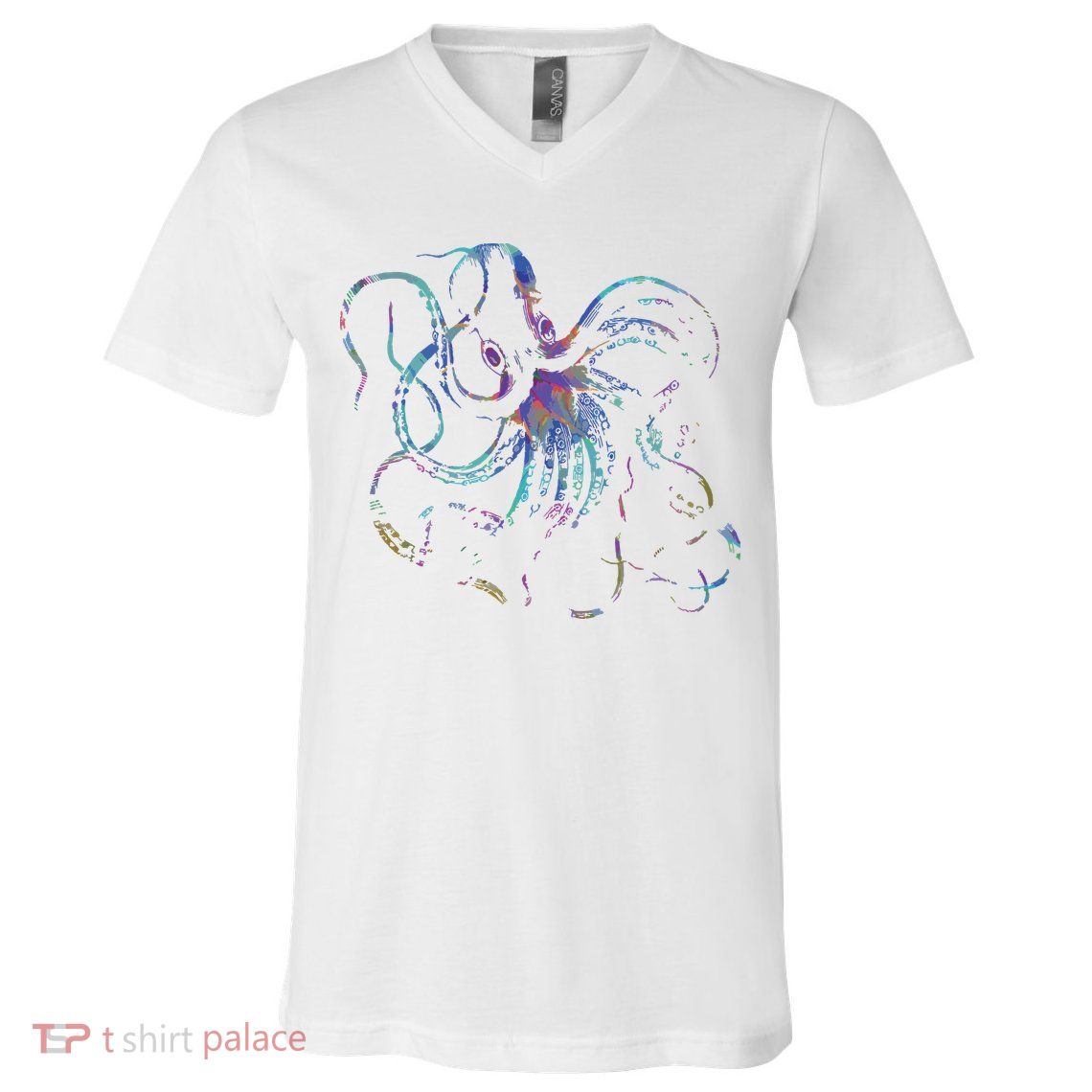 Psychedelic Octopus Kraken V-Neck T-Shirt