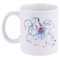 Psychedelic Octopus Kraken 11oz C Handle Ceramic Mug