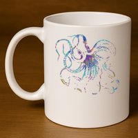 Psychedelic Octopus Kraken 11oz C Handle Ceramic Mug