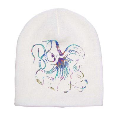 Psychedelic Octopus Kraken Short Acrylic Beanie