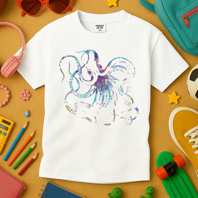 Psychedelic Octopus Kraken Kids T-Shirt