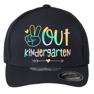 Peace Out Kindergarten Tie Dye Last Day Of School Flexfit Unipanel Trucker Cap