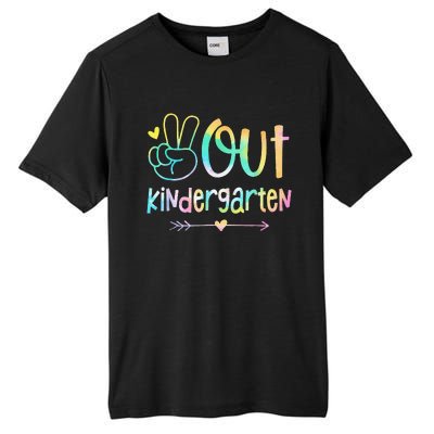 Peace Out Kindergarten Tie Dye Last Day Of School Tall Fusion ChromaSoft Performance T-Shirt