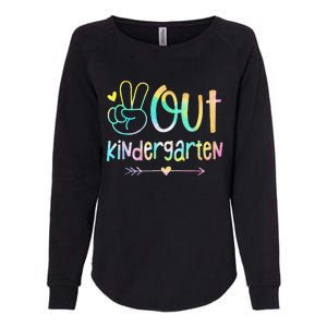 Peace Out Kindergarten Tie Dye Last Day Of School Womens California Wash Sweatshirt