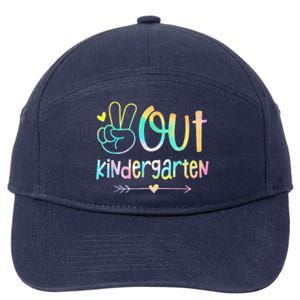 Peace Out Kindergarten Tie Dye Last Day Of School 7-Panel Snapback Hat