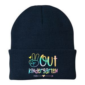 Peace Out Kindergarten Tie Dye Last Day Of School Knit Cap Winter Beanie