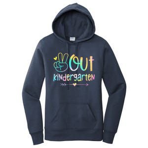 Peace Out Kindergarten Tie Dye Last Day Of School Women's Pullover Hoodie