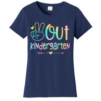 Peace Out Kindergarten Tie Dye Last Day Of School Women's T-Shirt