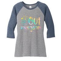 Peace Out Kindergarten Tie Dye Last Day Of School Women's Tri-Blend 3/4-Sleeve Raglan Shirt