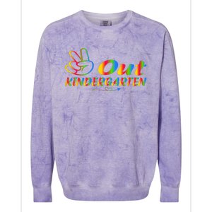 Peace Out Kindergarten Last Day Of Kindergarten Teacher Colorblast Crewneck Sweatshirt