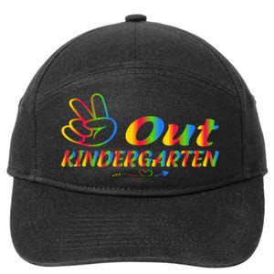 Peace Out Kindergarten Last Day Of Kindergarten Teacher 7-Panel Snapback Hat