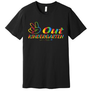 Peace Out Kindergarten Last Day Of Kindergarten Teacher Premium T-Shirt