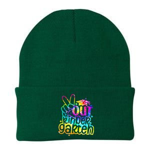 Peace Out Kindergarten Graduation Last Day Of School Tie Dye Knit Cap Winter Beanie