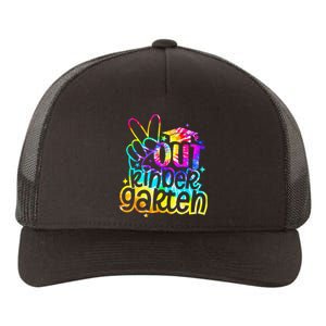 Peace Out Kindergarten Graduation Last Day Of School Tie Dye Yupoong Adult 5-Panel Trucker Hat